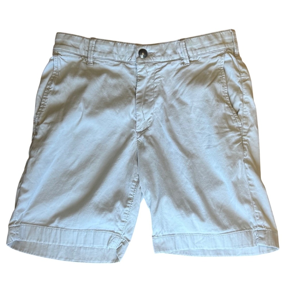 Men's Faherty Brand All Day Movement Shorts Khaki Tan Organic Cotton SZ 30